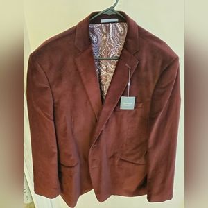 Men's burgundy, velvet, sportscoat